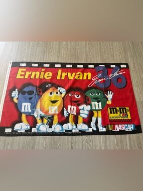 Nascar Vintage 1999 M & M’s Ernie Irvan 3’ X 5’ Flag